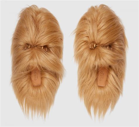 female gucci slippers|gucci chewbacca slippers.